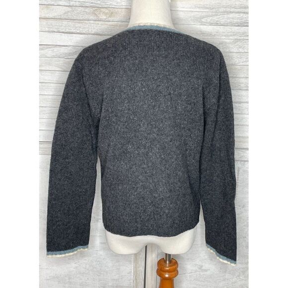 Abercrombie & Fitch Sweater 100% Wool Gray V Neck Size Medium - Picture 3 of 5